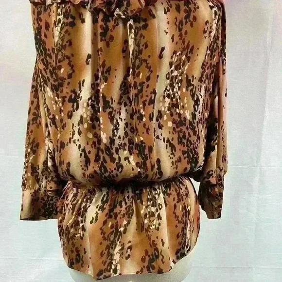 Parker Womens Top Blouse Black brown Size Small winged sleeves - Picture 4 of 6